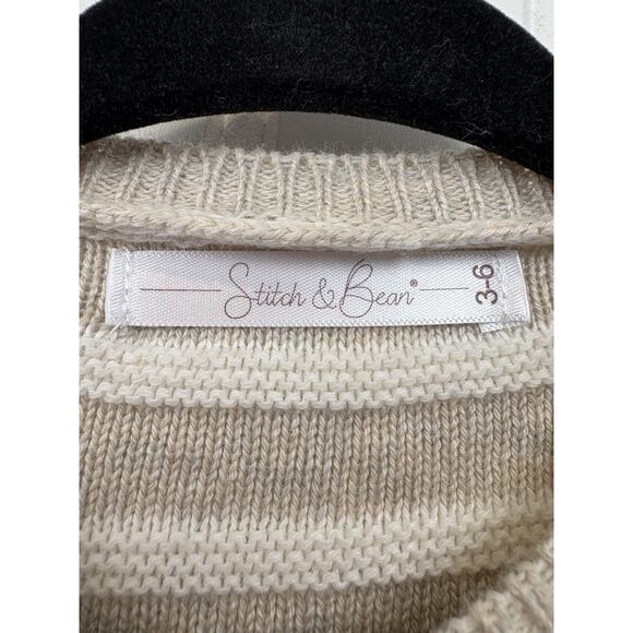 Stitch & Bean Baby Boy 2 Piece Beige Striped Knit Short Set Size 3-6 Months #162 - Picture 7 of 16